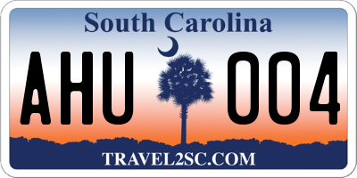 SC license plate AHU004
