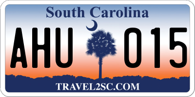 SC license plate AHU015