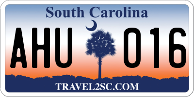 SC license plate AHU016