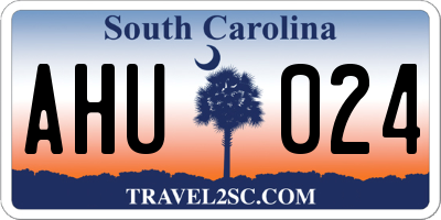 SC license plate AHU024