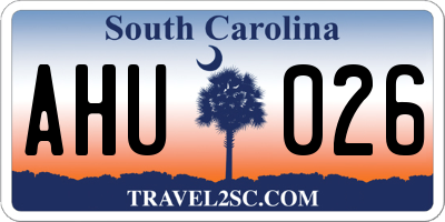 SC license plate AHU026