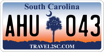 SC license plate AHU043