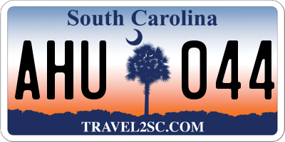 SC license plate AHU044