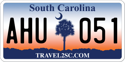 SC license plate AHU051