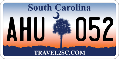 SC license plate AHU052