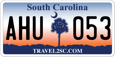 SC license plate AHU053