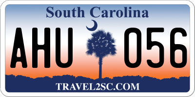 SC license plate AHU056