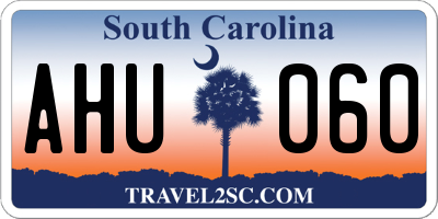 SC license plate AHU060