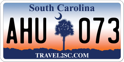 SC license plate AHU073
