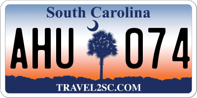 SC license plate AHU074