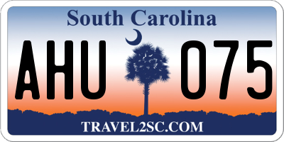 SC license plate AHU075