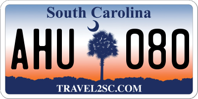 SC license plate AHU080