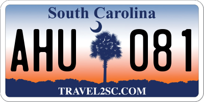 SC license plate AHU081