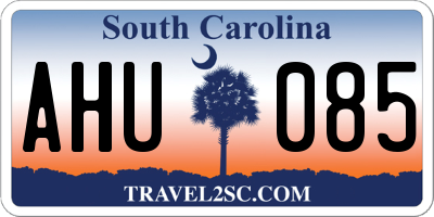 SC license plate AHU085