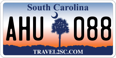 SC license plate AHU088