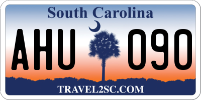 SC license plate AHU090