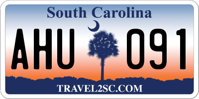 SC license plate AHU091