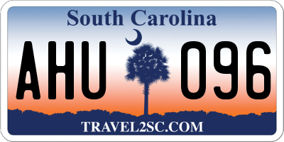 SC license plate AHU096