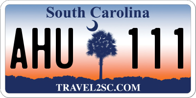 SC license plate AHU111