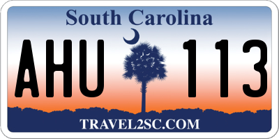 SC license plate AHU113