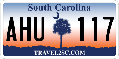SC license plate AHU117