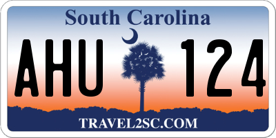 SC license plate AHU124