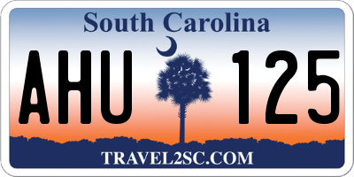 SC license plate AHU125