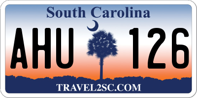 SC license plate AHU126