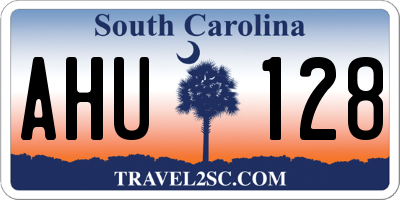 SC license plate AHU128