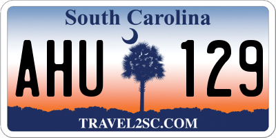 SC license plate AHU129