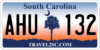 SC license plate AHU132