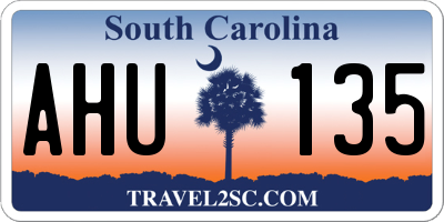 SC license plate AHU135