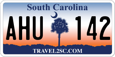 SC license plate AHU142