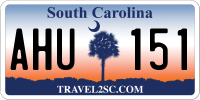 SC license plate AHU151
