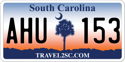 SC license plate AHU153