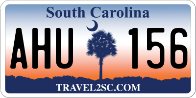 SC license plate AHU156