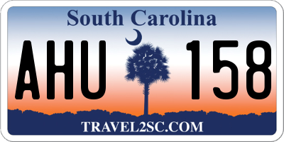 SC license plate AHU158
