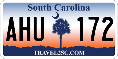 SC license plate AHU172