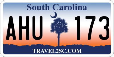 SC license plate AHU173