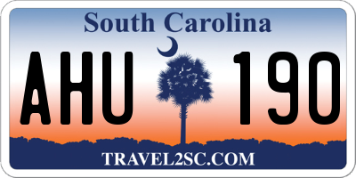 SC license plate AHU190