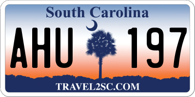 SC license plate AHU197