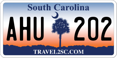 SC license plate AHU202