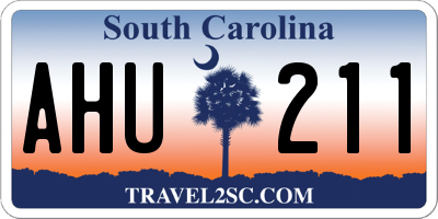 SC license plate AHU211