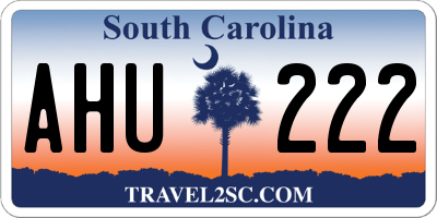 SC license plate AHU222