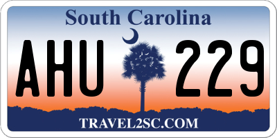 SC license plate AHU229