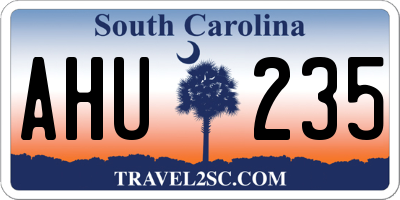 SC license plate AHU235
