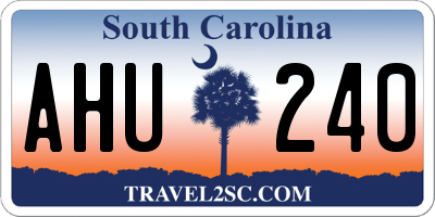SC license plate AHU240
