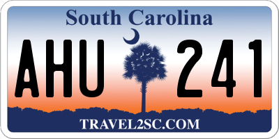 SC license plate AHU241