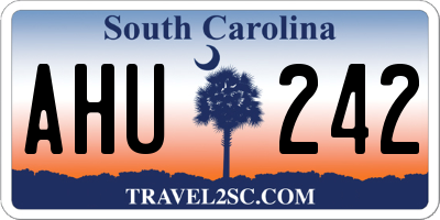 SC license plate AHU242