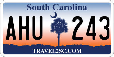 SC license plate AHU243